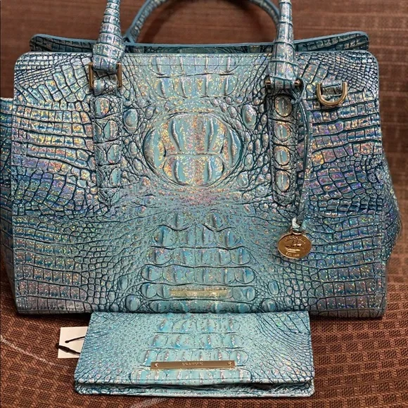 Brahmin Bags Brahmin Finley Arctic Blue And Matching Wallet
